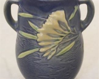 880 - Roseville Freesia handled vase 7" tall
