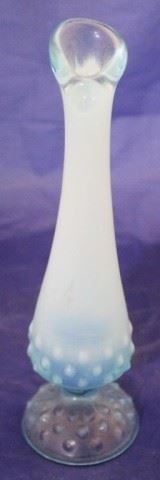 888 - Fenton opalescent blue Hobnail vase 8 1/2" tall
