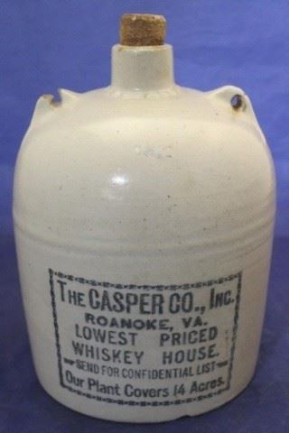 932 - Casper Co stoneware jug - no handle 10 1/2" tall
