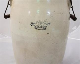 933 - 6 Gallon stoneware crock 12 x 17 1/2
