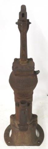 938 - Vintage iron well pump - Rumsey & Co 32" tall
