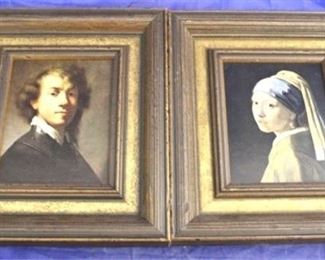 949 - Pair framed portrait prints 8 3/4 x 7 3/4
