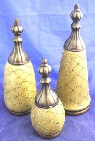 954 - Three piece decorative bottle set
