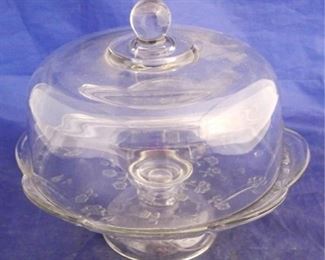 967 - Crystal covered cake stand 12 x 10
