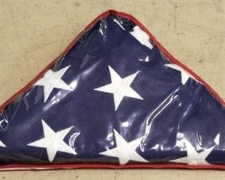 973 - American 50 star flag in bag w/ ceremonial bullets
