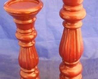 975 - Pair candle stands 15" & 12" tall
