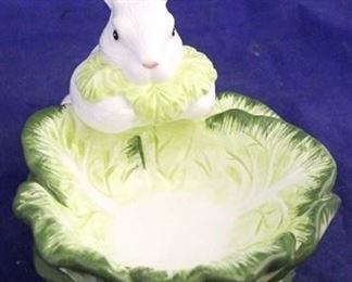 988 - Dept 56 Majolica bunny dish
