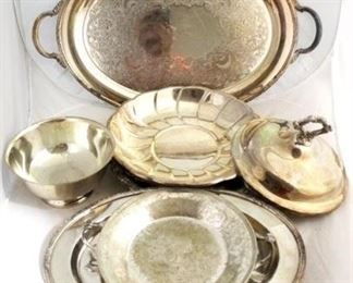 1002 - Assorted silver plate items
