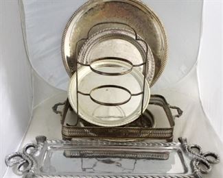 1010 - Assorted silver plate items
