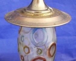 1024 - Glass hummingbird feeder 12" tall
