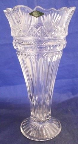 1042 - Shannon glass crystal vase 14" tall

