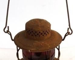 1079 - VA Dept of Highways vintage red globe lantern 15 1/2" tall
