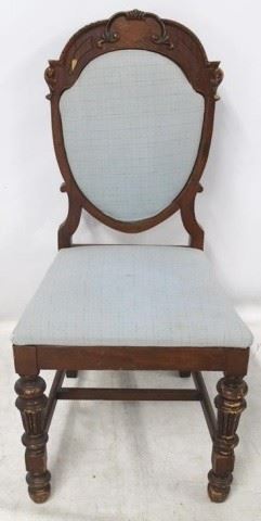 1512 - Carved vintage chair Some veneer loss 37 x 18 x 18
