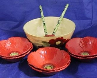 1516 - Fleur Rouge Ambiance salad set 10" bowl
