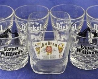 1518 - 7 Liquor advertising glasses
