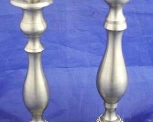 1532 - Pair candleholders 12 1/2 & 10 1/2
