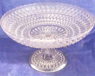 1581 - Large pressed glass compote 7 x 12
