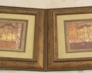 1623 - Pair framed prints 13 1/2 x 13 1/2
