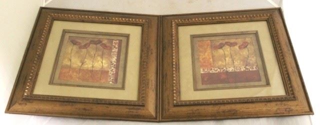 1623 - Pair framed prints 13 1/2 x 13 1/2
