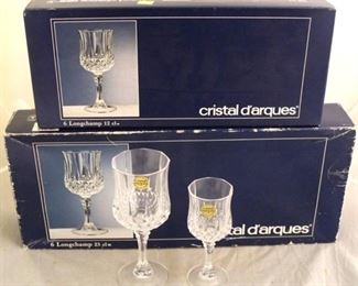 1624 - Cristal d'Arques 9 pieces of stemware Boxes are not complete & full
