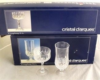 1626 - Cristal d'Arques 8 pieces of stemware Boxes are not complete & full
