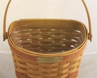 1646 - Longaberger 1998 Glad Tidings basket With plastic liner 10 x 9 x 6 1/2
