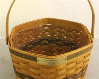 1667 - Longaberger 1997 Snowflake basket With plastic liner 13 1/2 x 9 x 10
