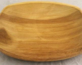 1685 - Signed carved birch dough bowl dated 2002 12 1/2 x 9
