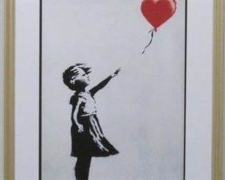 9013 - Girl with Heart Balloon by graffiti artist Banksy 22 x 28

