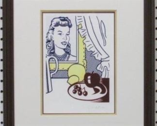 9024 - Still Life Portrait by Roy Lichtenstein Signature on printing plate 14 1/2 x 16
