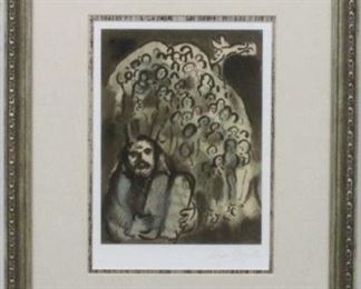 9029 - Moses and His People by Marc Chagall Signature on printing plate 16 x 18
