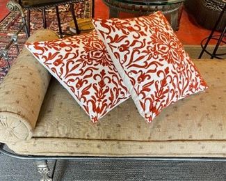 Settee and throw pillows