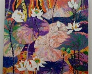 Lotus pond oil on canvas Hiep  Hanoi