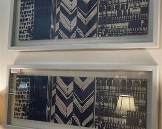 Pair of Fabric Art works in relief