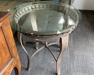 Glass top side table