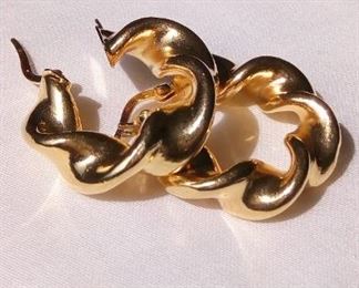 gold torchon earrings