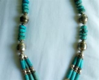 silver and turquoise necklace India