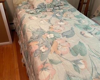 $100  Lovely Magic Sleep Twin Bed with Fabulous Original Naugahyde Headboard and Bedding $100. 