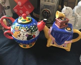 Whimsical teapots.