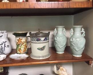 Antique porcelain pieces.