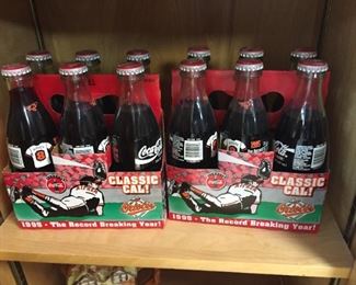 Collectible Coke bottles.