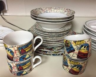 Set of fun soup bowls and dishes.