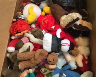 Large selection of stuffed animals.