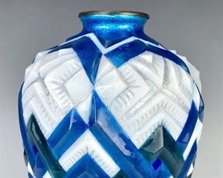 Camille Faure (1875-1956) Art Deco Chevron Vase - Lot 104