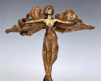 Rare Bronze Loie Fuller Figurine Signed Bergman - Lot 115