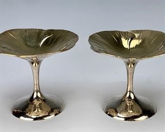 Clemens Friedell Pair of Sterling Poppy Tazzas - Lot 65