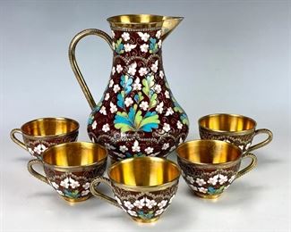 Russian Silver & Enamel Drink Set - Lot 116a