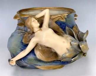 Amphora Art Nouveau Vase with Emerging Nude C.1890 - Lot 93