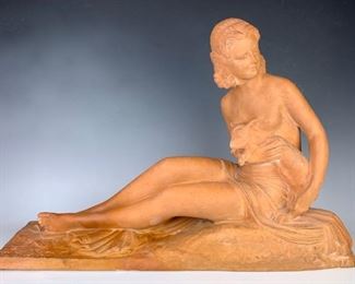 Demetre H. Chiparus "Woman with Lamb" Terra Cotta - Lot 101