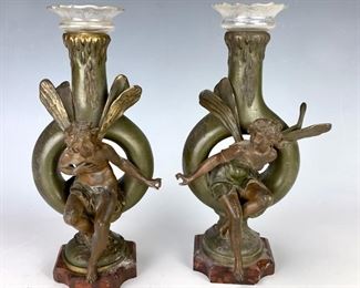 Ferville Suan (1847-1925) Winged Fairy Vases - Lot 91